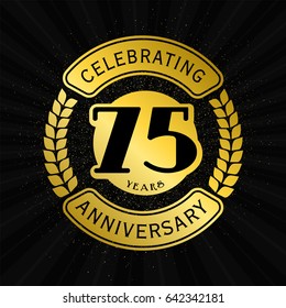 75 years anniversary design template. Vector and illustration. Anniversary logo.