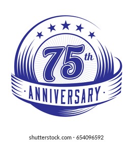 75 years anniversary design template. Vector and illustration. 75th logo.