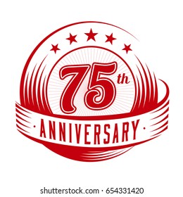 75 years anniversary design template. Vector and illustration. 75th logo.