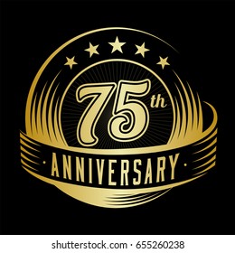 75 years anniversary design template. Vector and illustration. 75th logo.