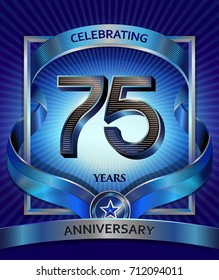 75 years anniversary design template for invitation, advertising, banner, vector design