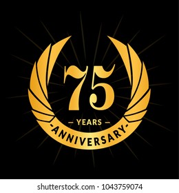75 years anniversary. Elegant anniversary design. 75 years logo.