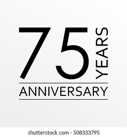 75 years anniversary icon. Anniversary decoration template. Vector illustration.