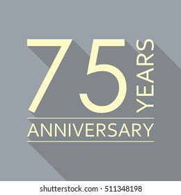 75 years anniversary icon. Anniversary decoration template. Vector illustration.