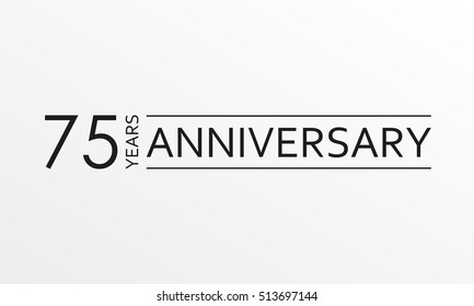 75 years anniversary icon. Anniversary decoration template. Vector illustration.