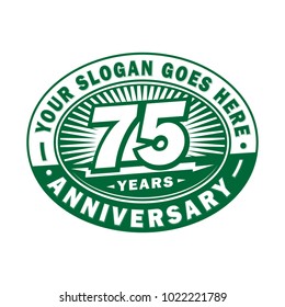75 years anniversary. Anniversary logo design.