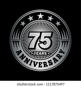 75 years anniversary. Anniversary logo design. Vector and illustration.