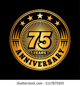 75 years anniversary. Anniversary logo design. Vector and illustration.
