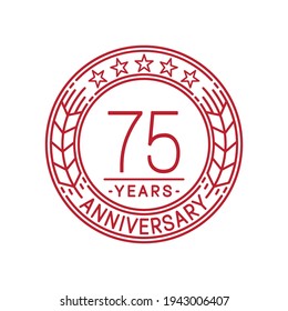 Plantilla de logotipo de 75 años. 75ª línea de arte vector e ilustración.
