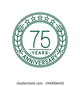 Plantilla de logotipo de 75 años. 75ª línea de arte vector e ilustración.