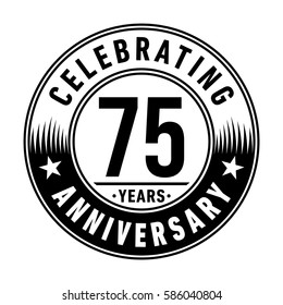 75 years anniversary logo template. Vector and illustration.