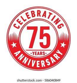 75 years anniversary logo template. Vector and illustration.