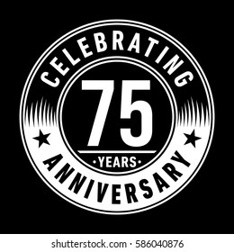 75 years anniversary logo template. Vector and illustration.