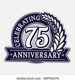 75 years anniversary logo template. Vector and illustration.