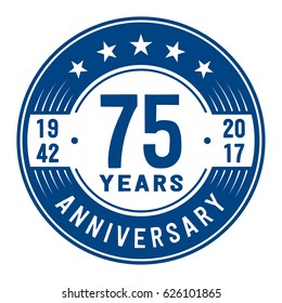 75 Years Anniversary Logo Template Vector Stock Vector (Royalty Free ...