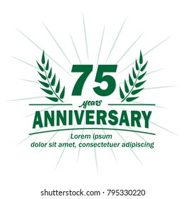 75 years anniversary logo. Vector and illustration.