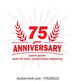 75 years anniversary logo. Vector and illustration.