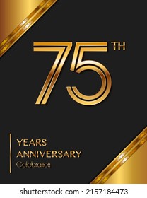 75 Years Anniversary logotype. Anniversary celebration template design for booklet, leaflet, magazine, brochure poster, banner, web, invitation or greeting card. Vector illustrations.