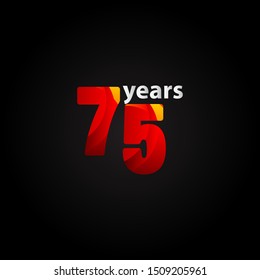 75 Years Anniversary Red Light Vector Template Design Illustration