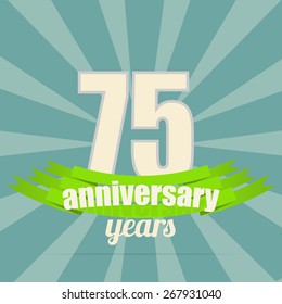 75 years anniversary retro label 