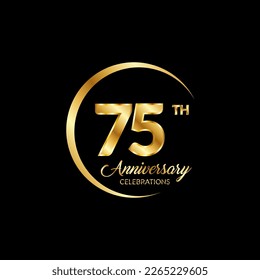 75 Jahre Jubiläum. Jubiläum Template Design Konzept mit goldener Nummer , Design für Veranstaltung, Einladungskarte, Grußkarte, Banner, Poster, Flyer, Buchumschlag und Druck. Vektorgrafik-EPS10