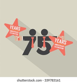 75 Years Anniversary Typography Design Vector Illustration