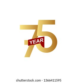 75 Years Anniversary Vector Template Design Illustration