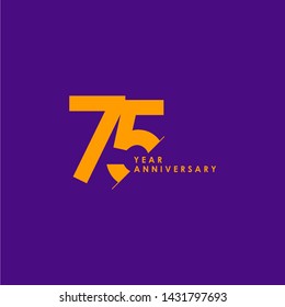 75 Years Anniversary Vector Template Design Illustration