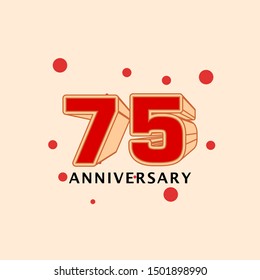 75 Years Anniversary Vector Template Design Illustration