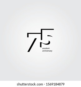 75 Years Anniversary Vector Template Design Illustration
