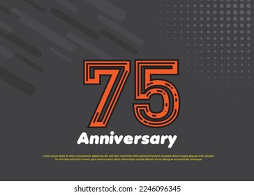 75 Years Anniversary Vector Template Design Illustration