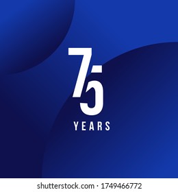 75 Years Anniversary White Number Vector Design