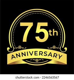 75 Years Annyversary Celebration. Vector Illustration.