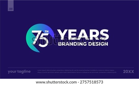 75 years branding design circle logo mark banner template