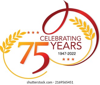 75 Years Celebration Anniversary Logo Vector Stock Vector (Royalty Free ...