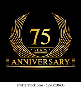 75 years design template. 75th anniversary. Vector and illustration.