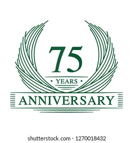 75 years design template. 75th anniversary. Vector and illustration.