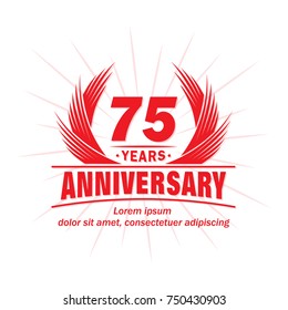 75 years design template. Anniversary vector and illustration template.