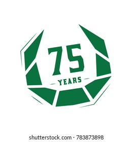 75 years design template. Anniversary vector and illustration template.