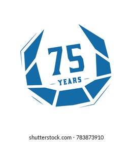 75 years design template. Anniversary vector and illustration template.
