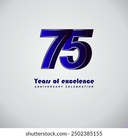 75 years of excelence anniversary celebration , vector template design illustration