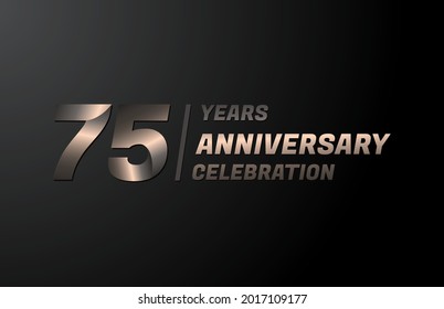 75 years gold anniversary celebration logotype, anniversary banner vector, isolated on black background