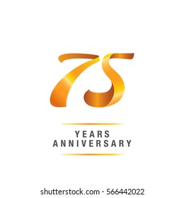 75 years golden anniversary celebration logo , isolated on white background