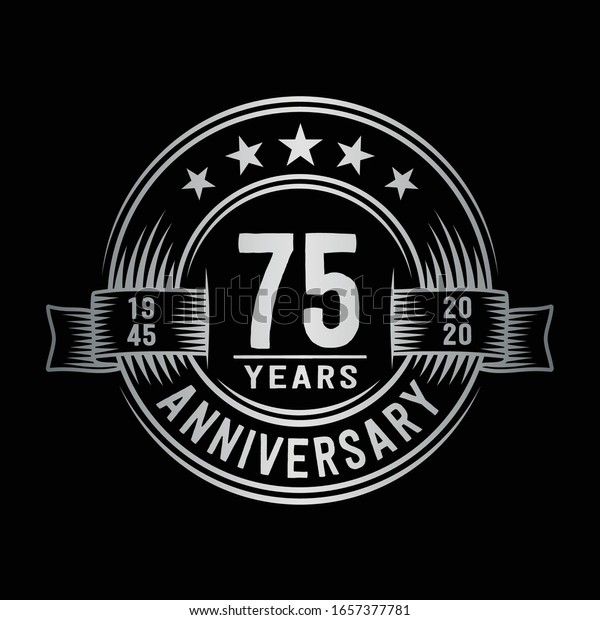 75 Years Logo Design Template 75th Stock Vector (Royalty Free ...