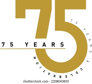 75 Years Logo, Typography, Celebrations Logo 