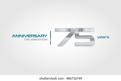 75 years silver anniversary celebration logo, isolated on dark white background
