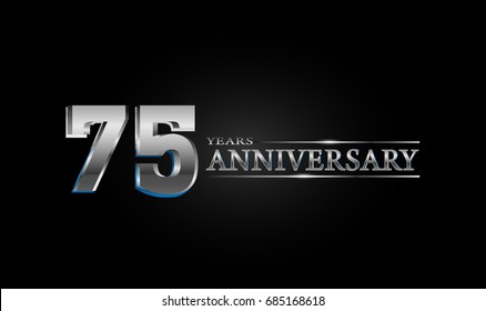 75 Years silver anniversary celebration logo, anniversary for celebration, birthday, wedding and party