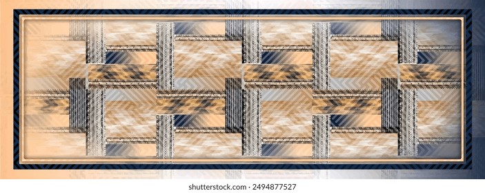 75-200 Rectangle silk scarf design with seamless textile pattern
