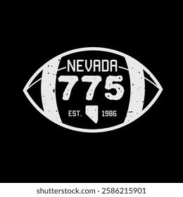 755 Nevada Football With Grunge Style Perfect for Print, Apparel, etc