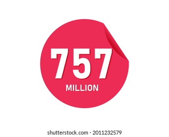 757 million texts on the white background